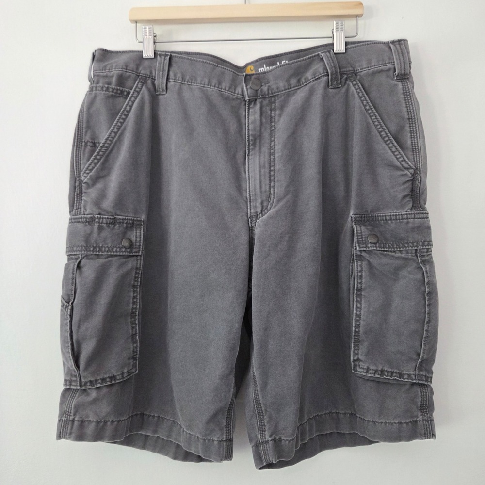 Carhartt‎ Cargo Shorts Gray Relaxed Fit Canvas Work Mens 40